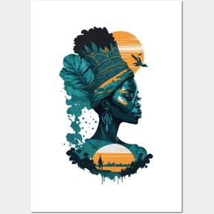 Teal African Queen Posters and Art